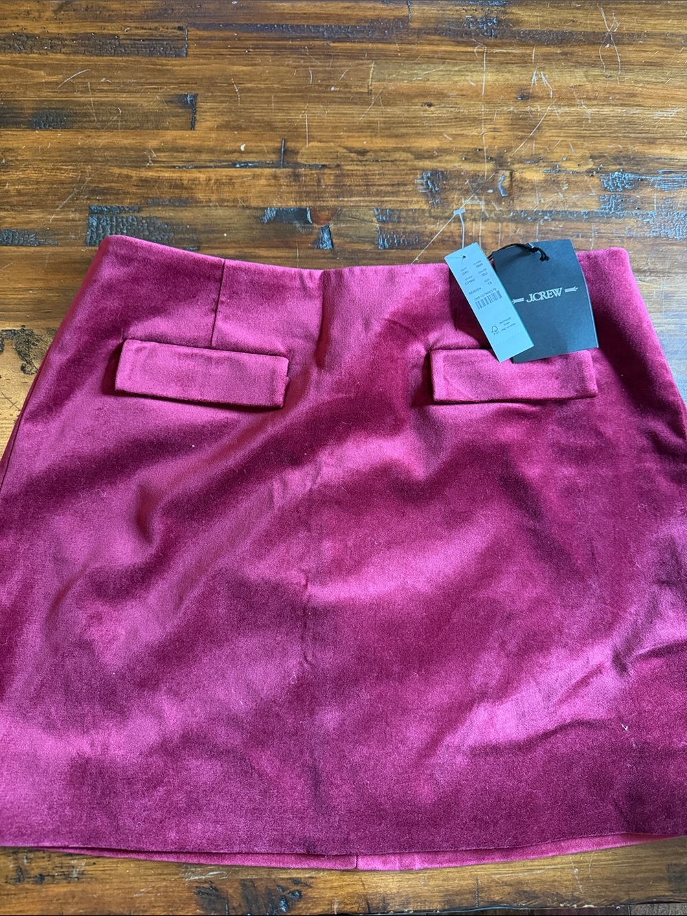 J. Crew Velvet Mini Skirt in Deep Wine